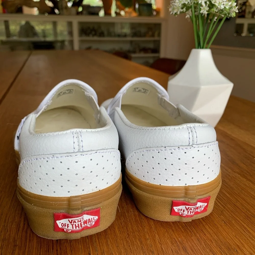 Brand new without box, white leather vans. - Picture 4 of 6